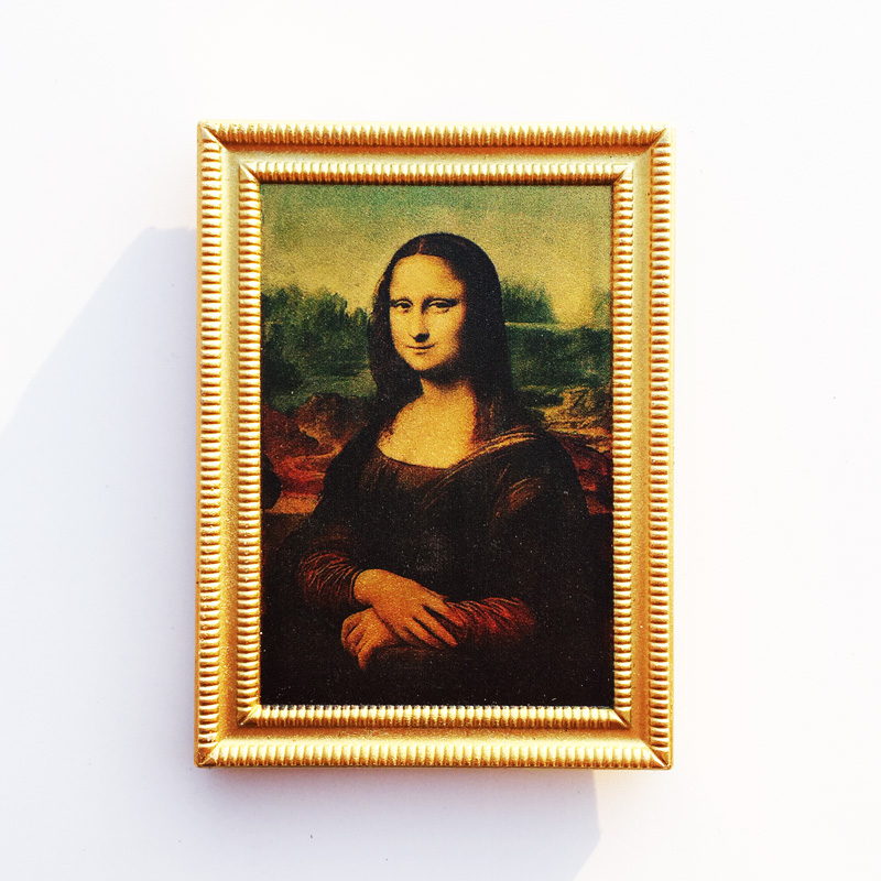 法国卢浮宫博物馆创意冰箱贴蒙娜丽莎的微笑旅游纪念UV装饰工艺品