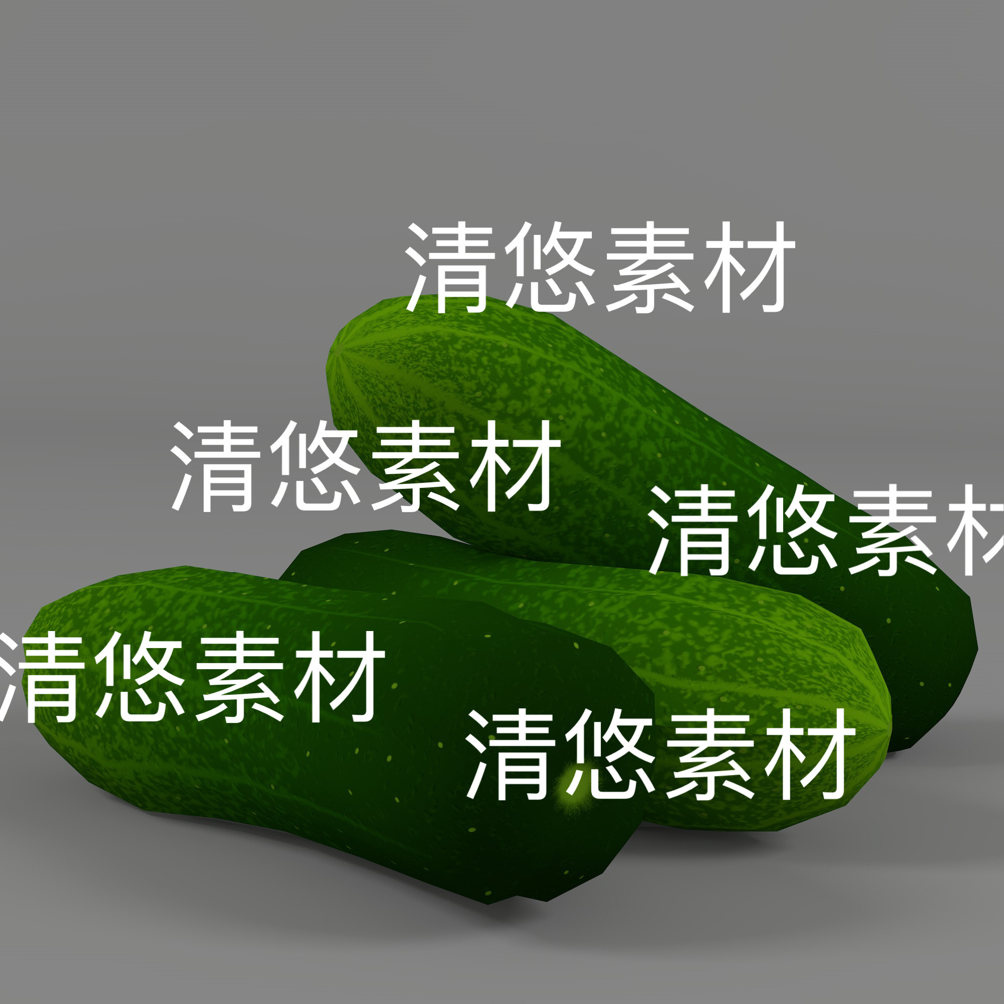 3dmax c4d fbx obj格式蔬菜黄瓜青瓜模型文件 非实物D767