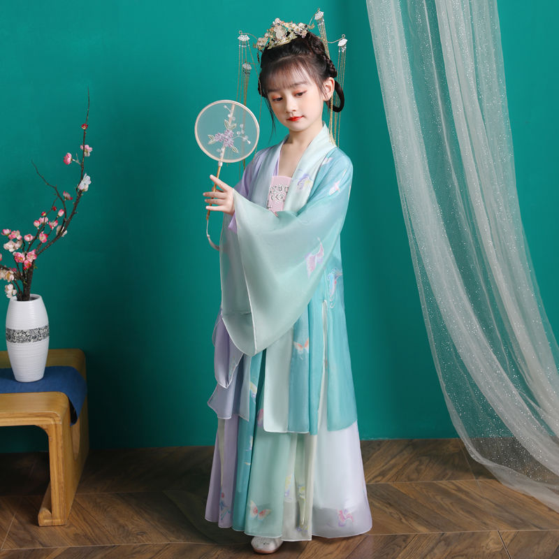 汉服女童春装新款儿童超仙古装古风裙子学生中国风连衣裙春秋款式