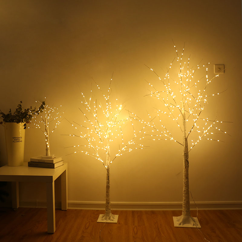 LED发光树萤火虫灯房间森系装饰北欧风浪漫布置白桦树灯落地1.8米