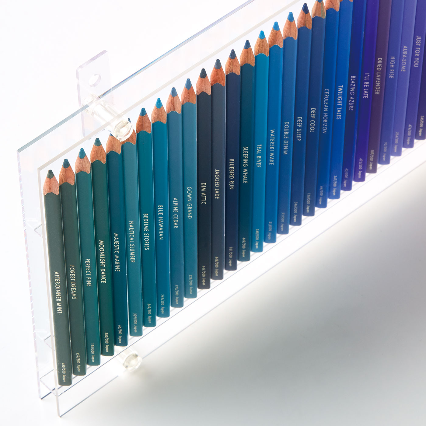 日本felissimo芬理希梦500色彩铅笔17版方杆亚克力展示收纳挂墙架