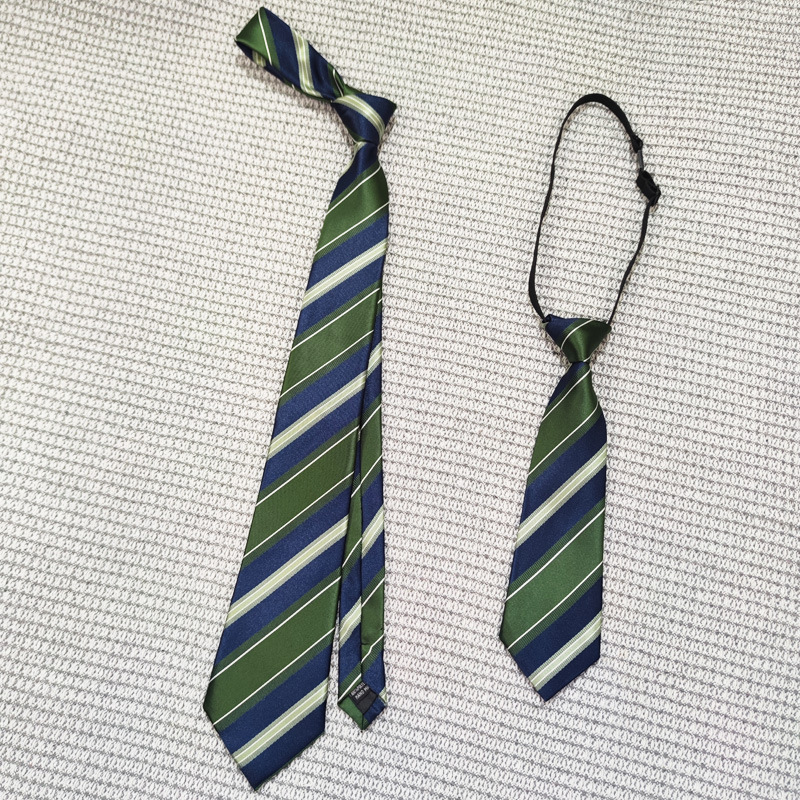 复古条纹藏青绿色8cm免打款手打领带男女学生搭配制服衬衣古着潮