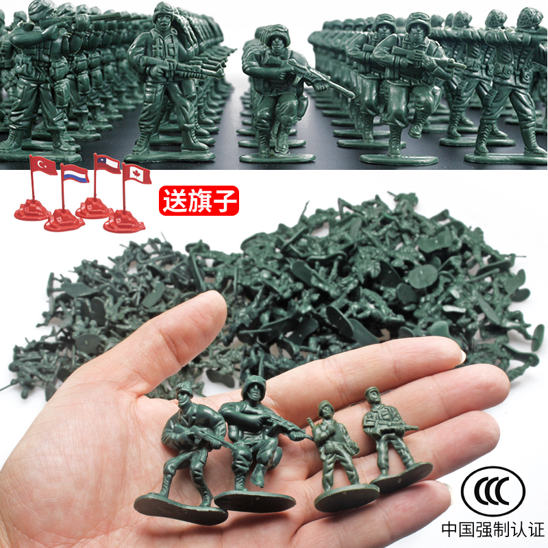 100只二战小兵人玩具模型童年塑料小军人安全无异味沙盘士兵现货