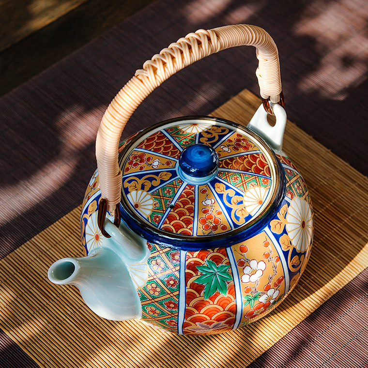 日本进口节日待客波佐有田烧茶具六件套日式茶壶茶杯子套装节日礼