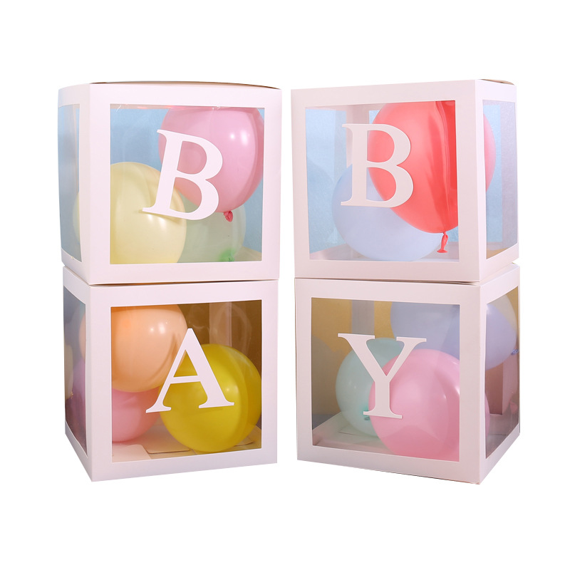 推荐新品网红透明BABY盒子LOVE气球美陈盒子 简单气球造型道具