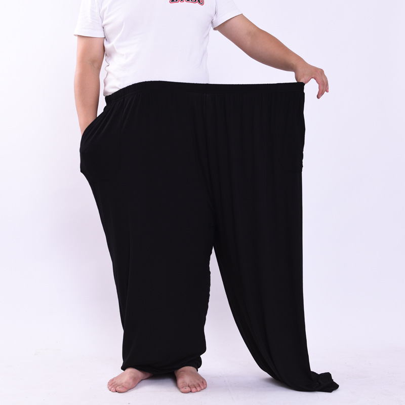 胖子夏天穿的凉凉长裤大版型特肥200-350斤宽松高腰休闲8X莫代尔