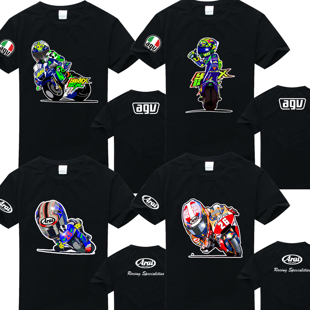 罗西46号摩托车赛车短袖MotoGP机车T恤宝马越野E族半袖达喀尔衣服