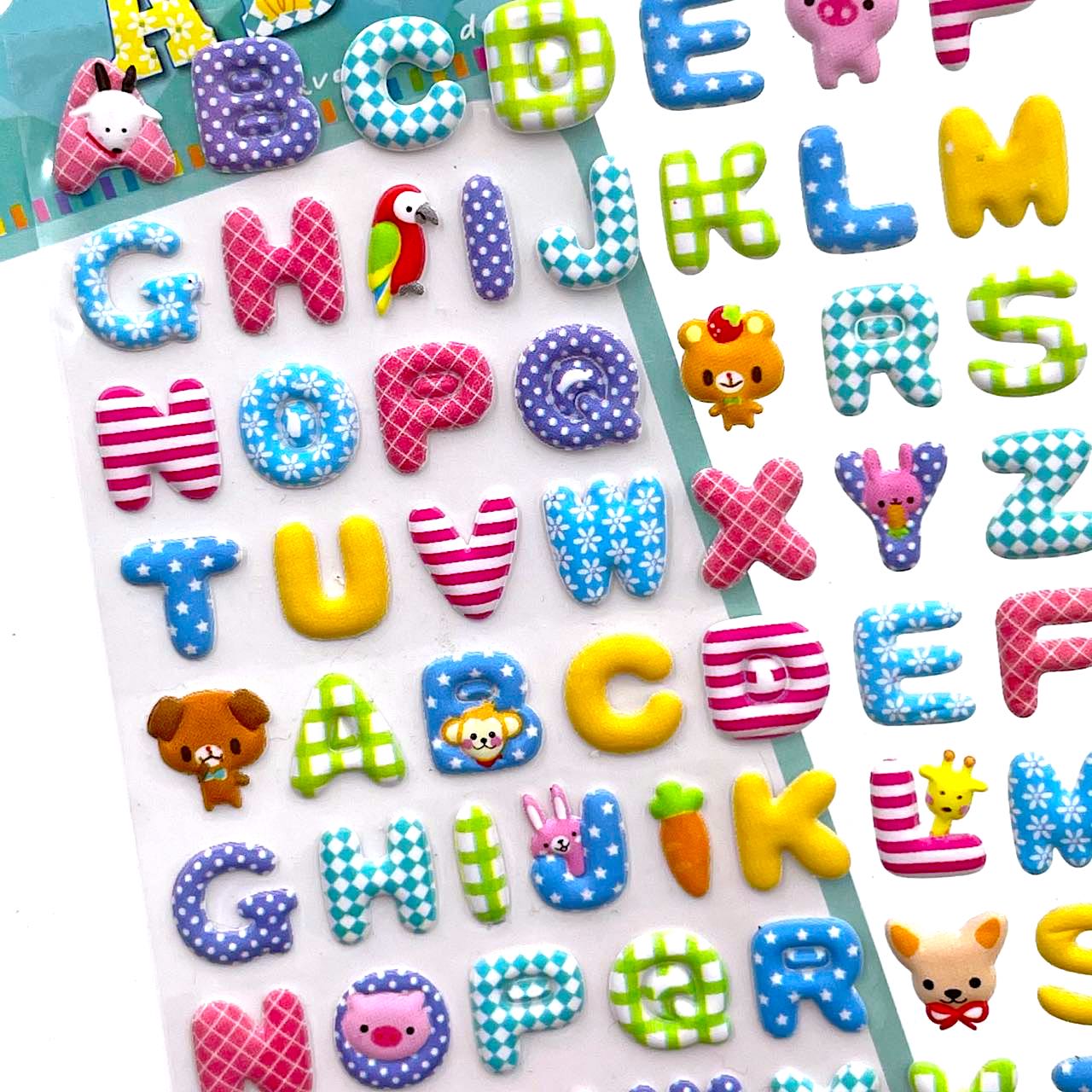 英文字母贴纸数字单词儿童卡通泡泡贴3d立体贴画早教益智贴幼儿园
