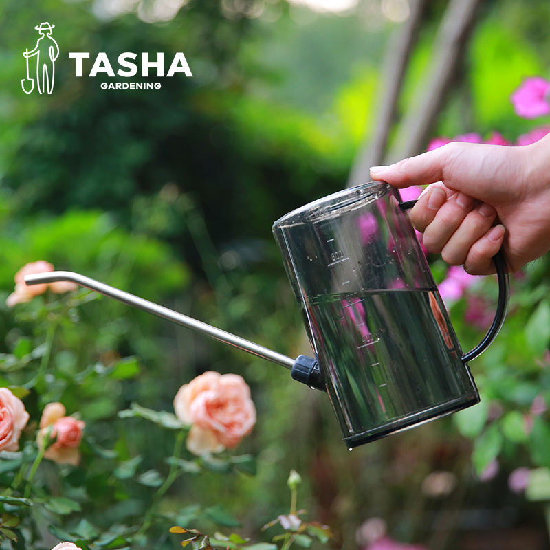 塔莎的花园透明水壶家用树脂浇花水壶施肥壶淋花盆栽浇水器洒水壶