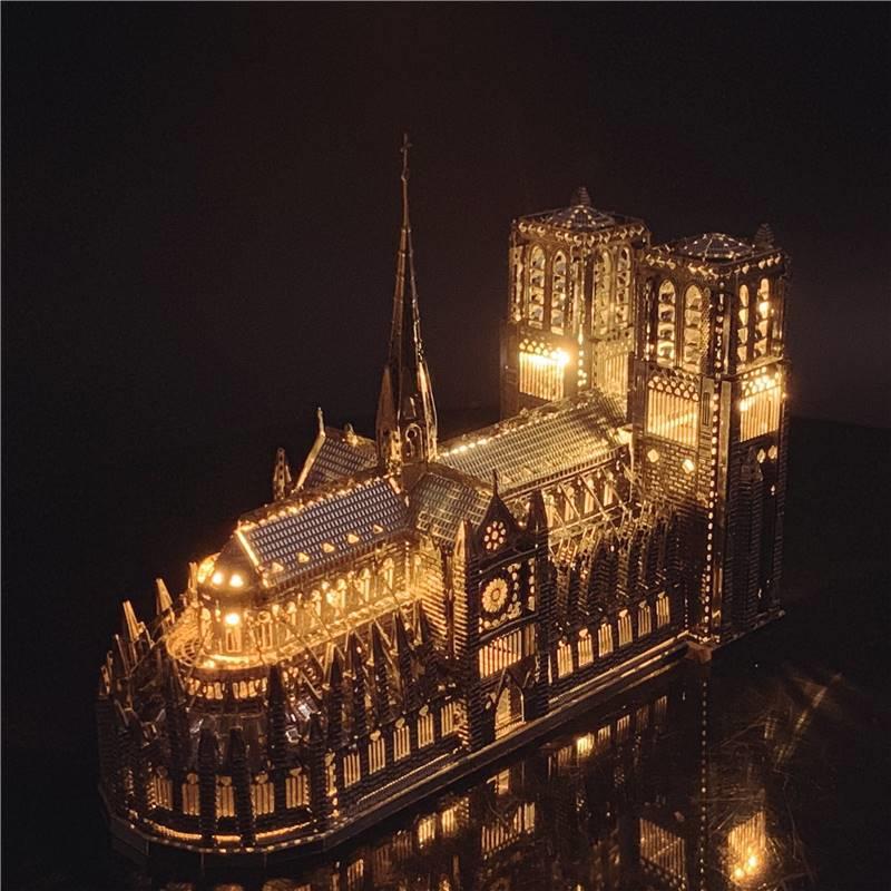 3D金属拼图巴黎圣母院模型圆明园大水法南京阅江楼模型益智拼图