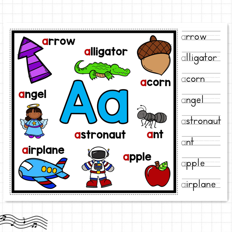 幼儿园儿童26个英文字母单词表描红练字帖本益智3到6岁涂色本