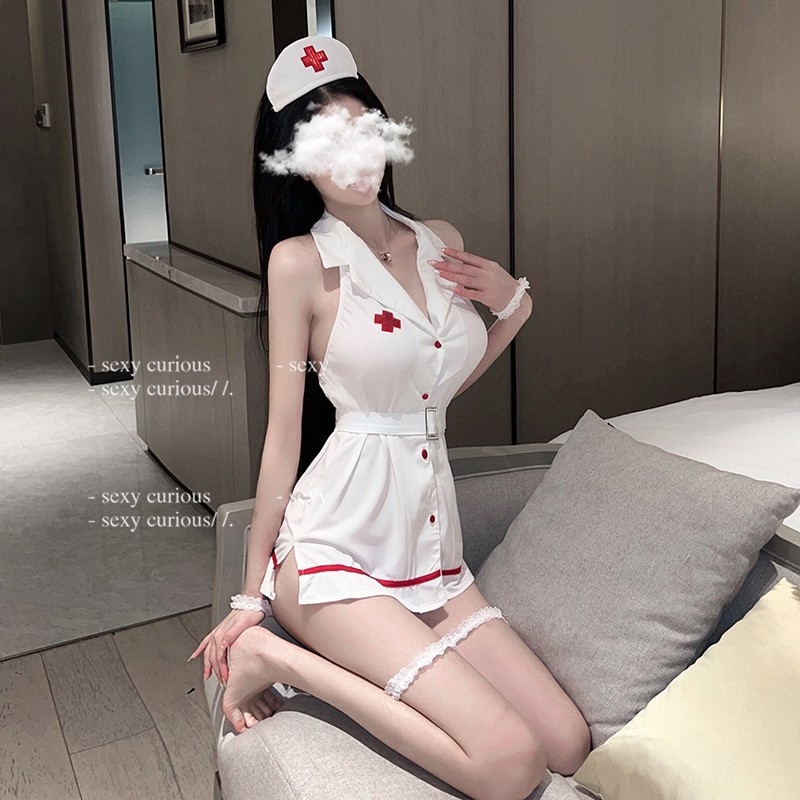 私房甜美护士cosplay制服白衣天使分体网红主播写真内衣扮演套装