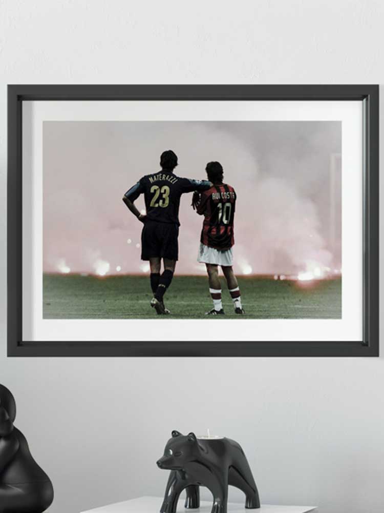 米兰德比经典瞬间相框纪念摆件照片墙足球装饰足球球迷用礼品