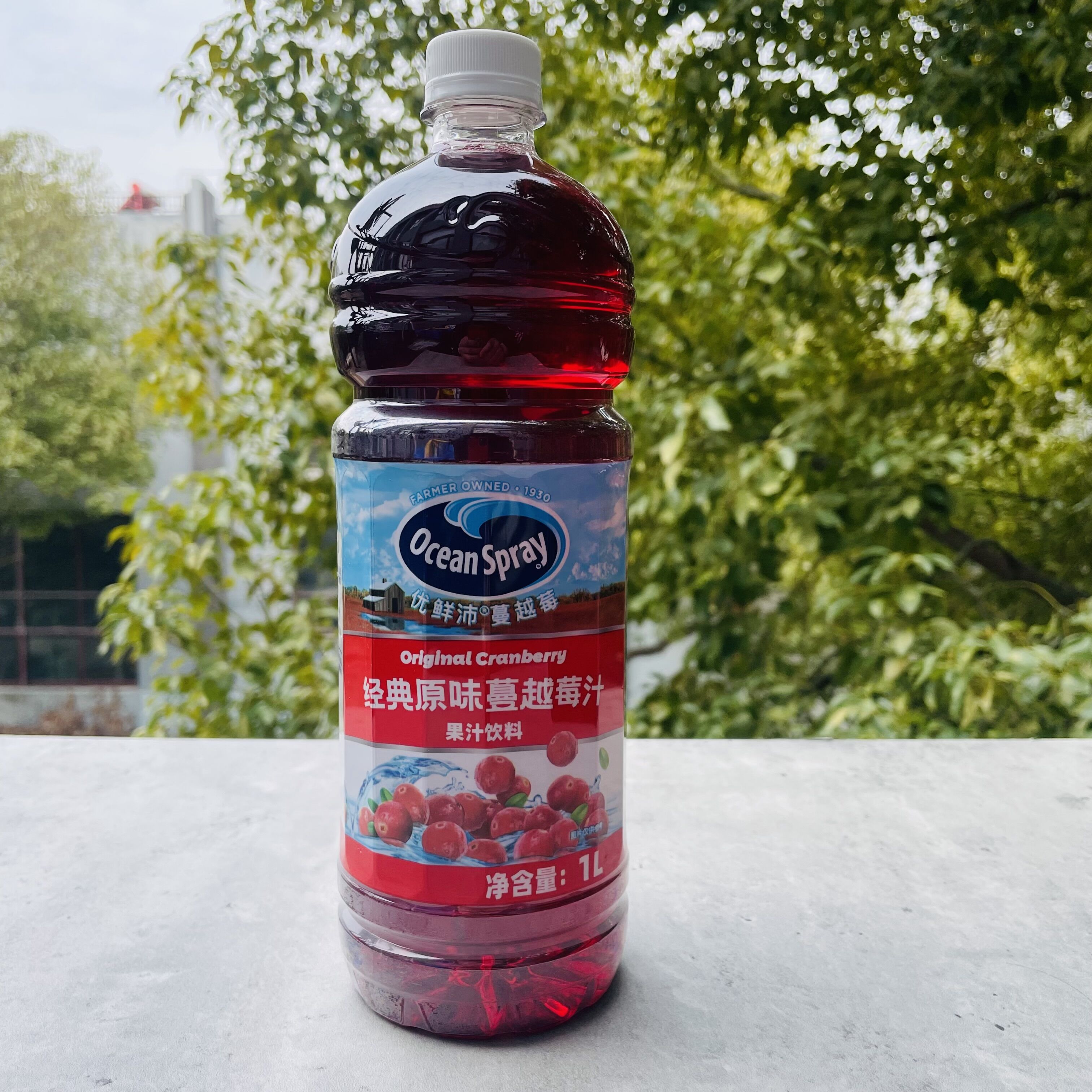 优鲜沛蔓越莓汁1L果汁饮料调配饮料家用奶茶店商用塑料瓶装
