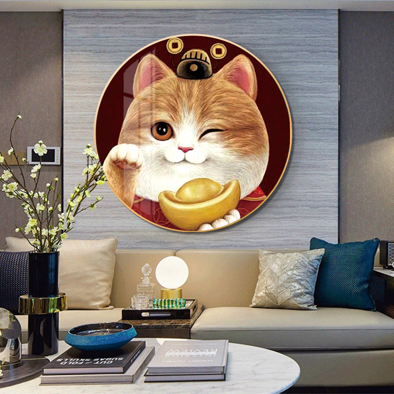 招财猫十字绣2023新款线绣客厅小幅卧室卡通猫咪自己绣手工小件