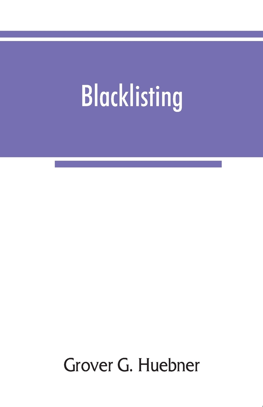 【预售 按需印刷】Blacklisting