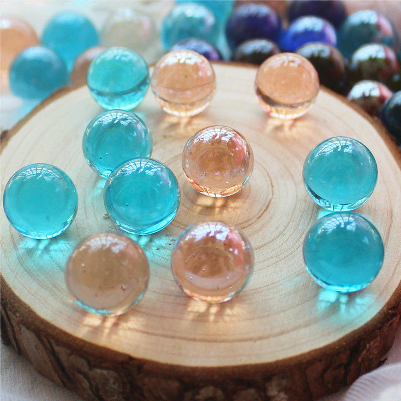 18MM水晶玻璃珠弹珠球纯色儿童溜溜海蓝色天蓝色玻璃球装饰游戏棋