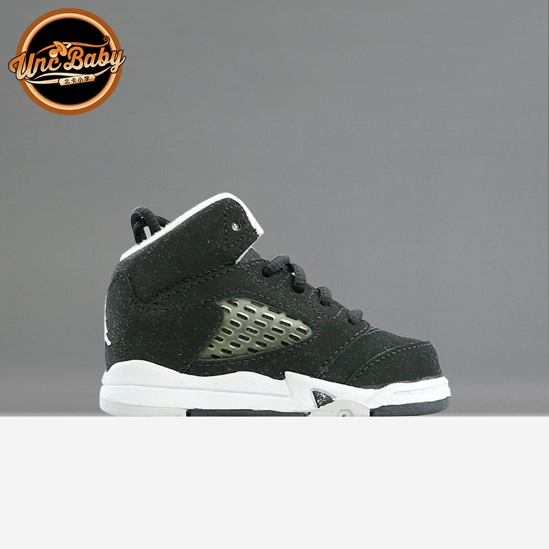 北卡大学 Air Jordan 5 篮球鞋 AJ5 奥利奥 黑白童鞋 440890-035