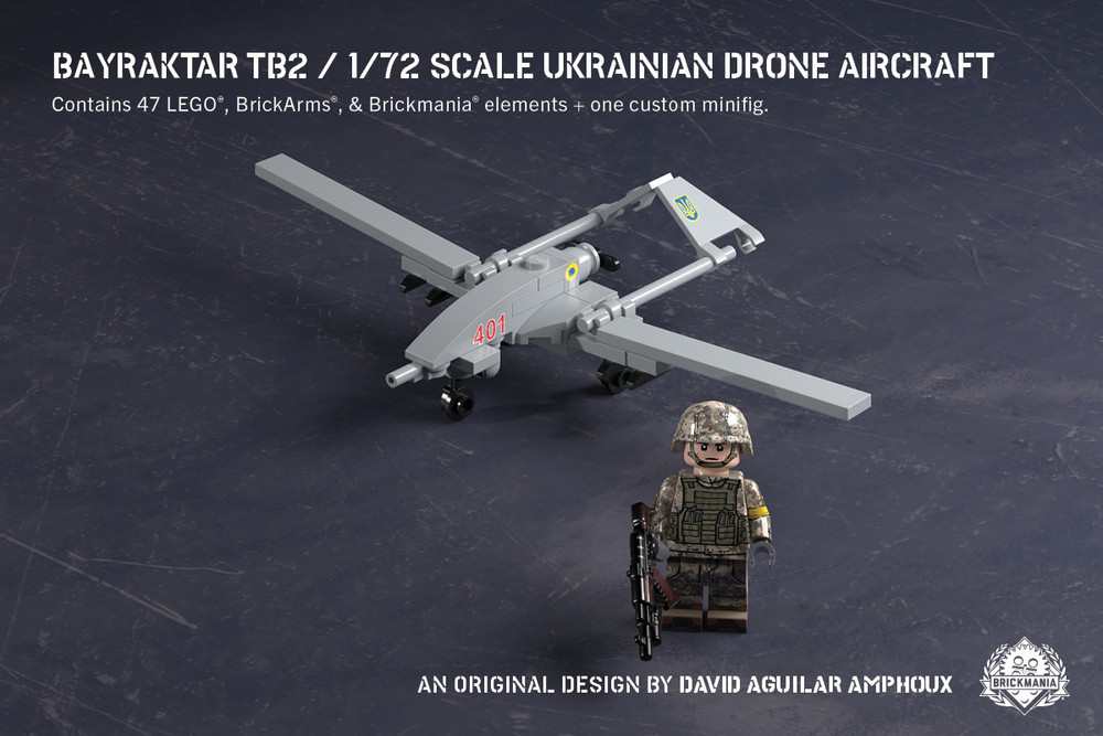 BRICKMANIA土耳其TB２武装无人机军事第三方积木益智模型玩具