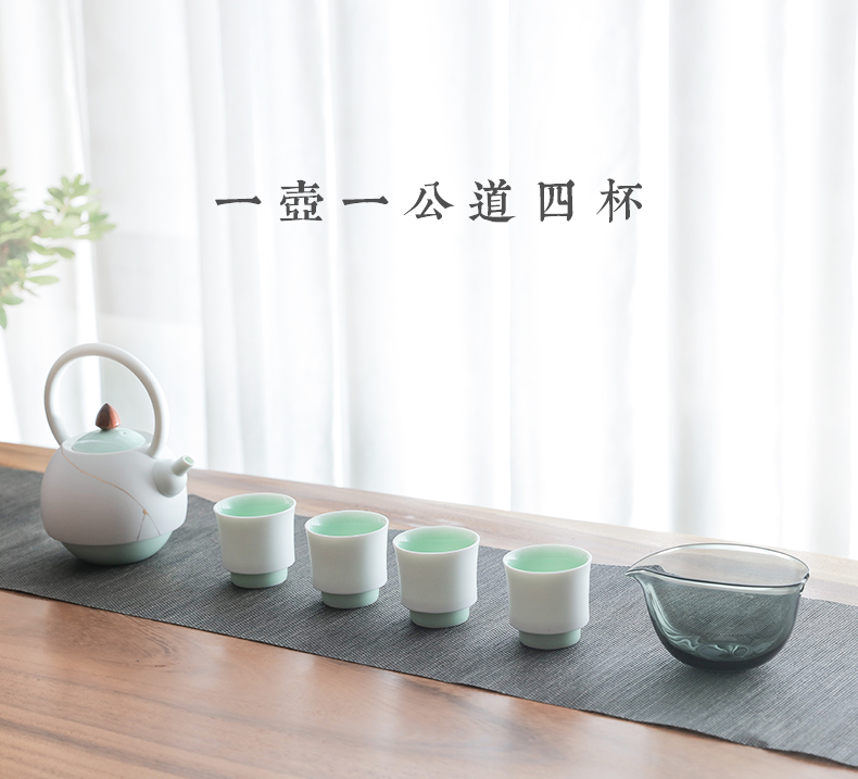 新款送礼玉青瓷中式玻璃陶瓷古婺窑火茶器高级茶具礼盒