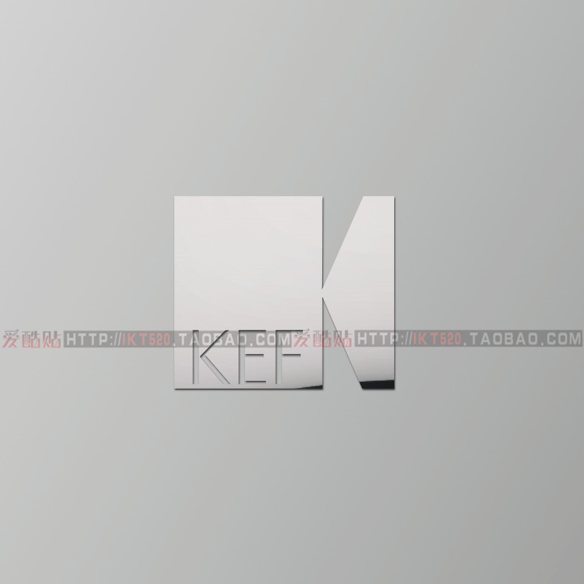 英国KEF标志金属贴 发烧音频 音箱功放logo 贴纸 用于个人DIY标志