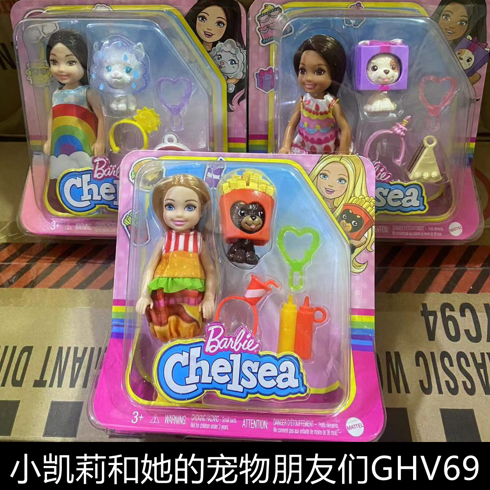 芭比娃娃套装礼盒公主女孩玩具变装小凯丽和她的宠物朋友们GHV69