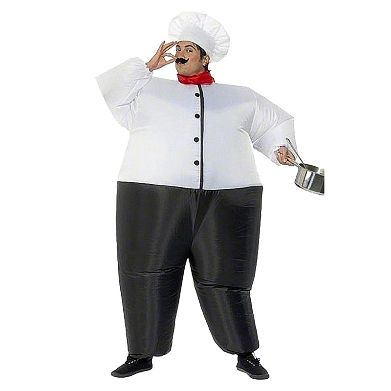 万圣节成人Cosplay厨师搞笑大胖子相扑充气服派对表演道具服装爆