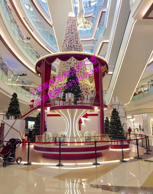 商场酒店购物中心节日用品圣诞节美陈亮化活动创意新款圣诞树制作