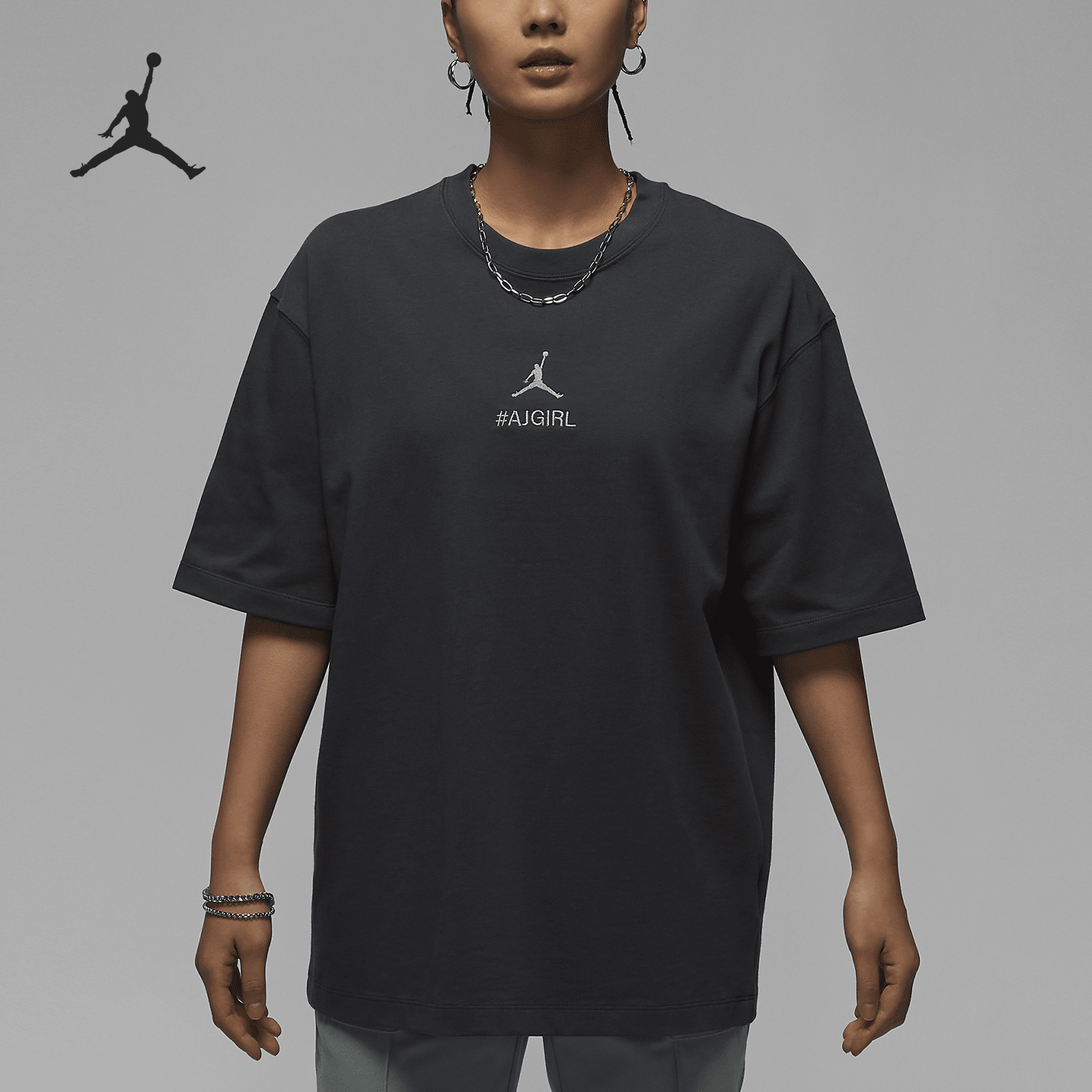 Nike/耐克Jordan 女士宽松刺绣标志短袖T恤HJ3963-060