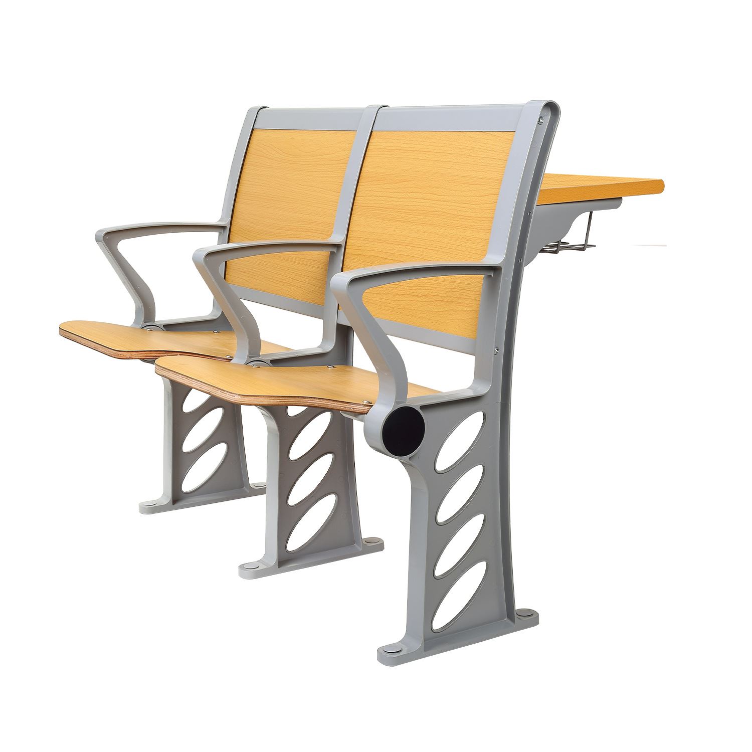 定制报告厅会议室公共大学多媒体阶梯教室铝合金折叠软包课桌椅连