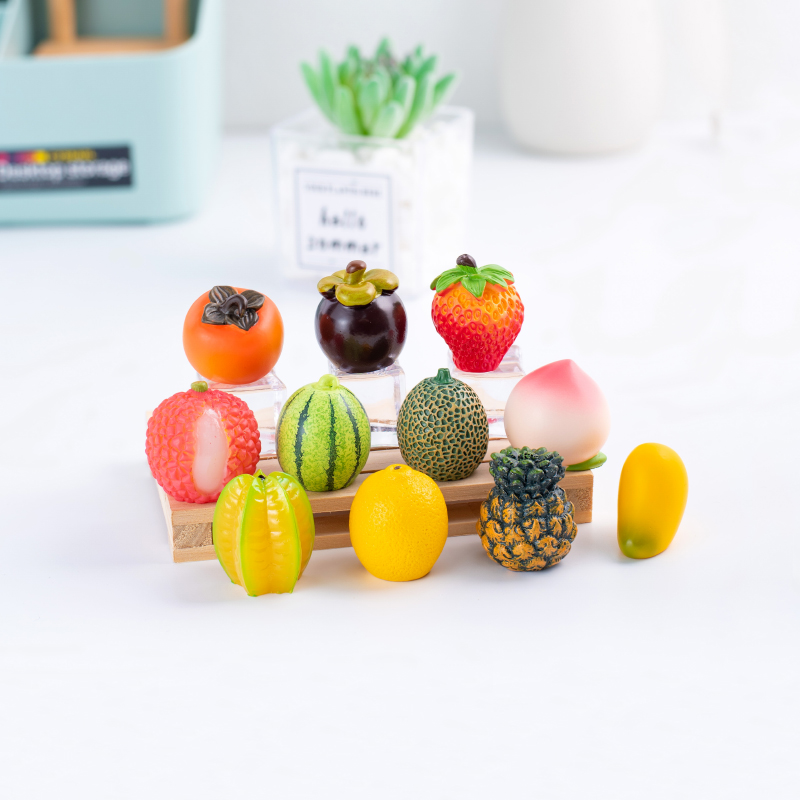 仿真微缩迷你草莓西瓜柠檬菠萝水果食玩模型盲袋小玩具装饰品摆件