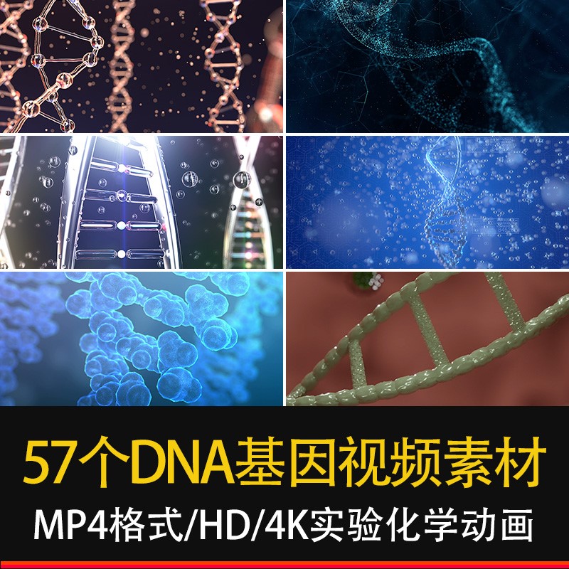 科学研究实验化DNA基因分子医学疗细胞微生物结构学动画视频素材