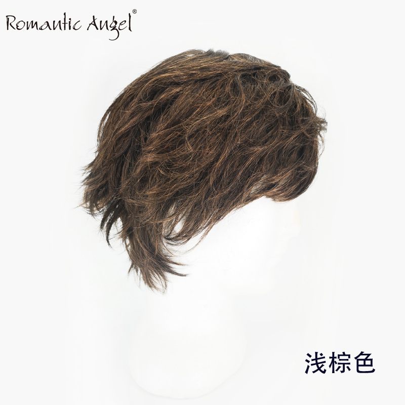 高档韩版风格年轻男士假发头套个性非主流中年男假发头套发短卷发