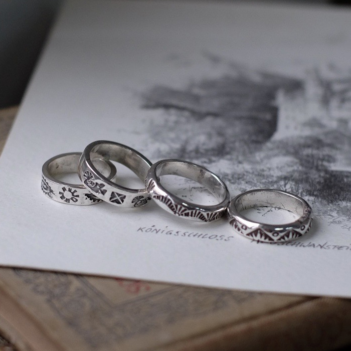 SHUI 925纯银戒指美式印第安风格阿美咔叽叩叩湃力元素百搭指环