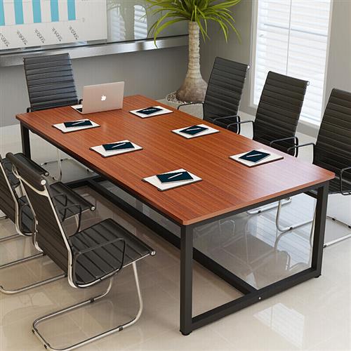 君栖小型简易会议桌长桌子简约现代6人4-10人工作台长方形大办公