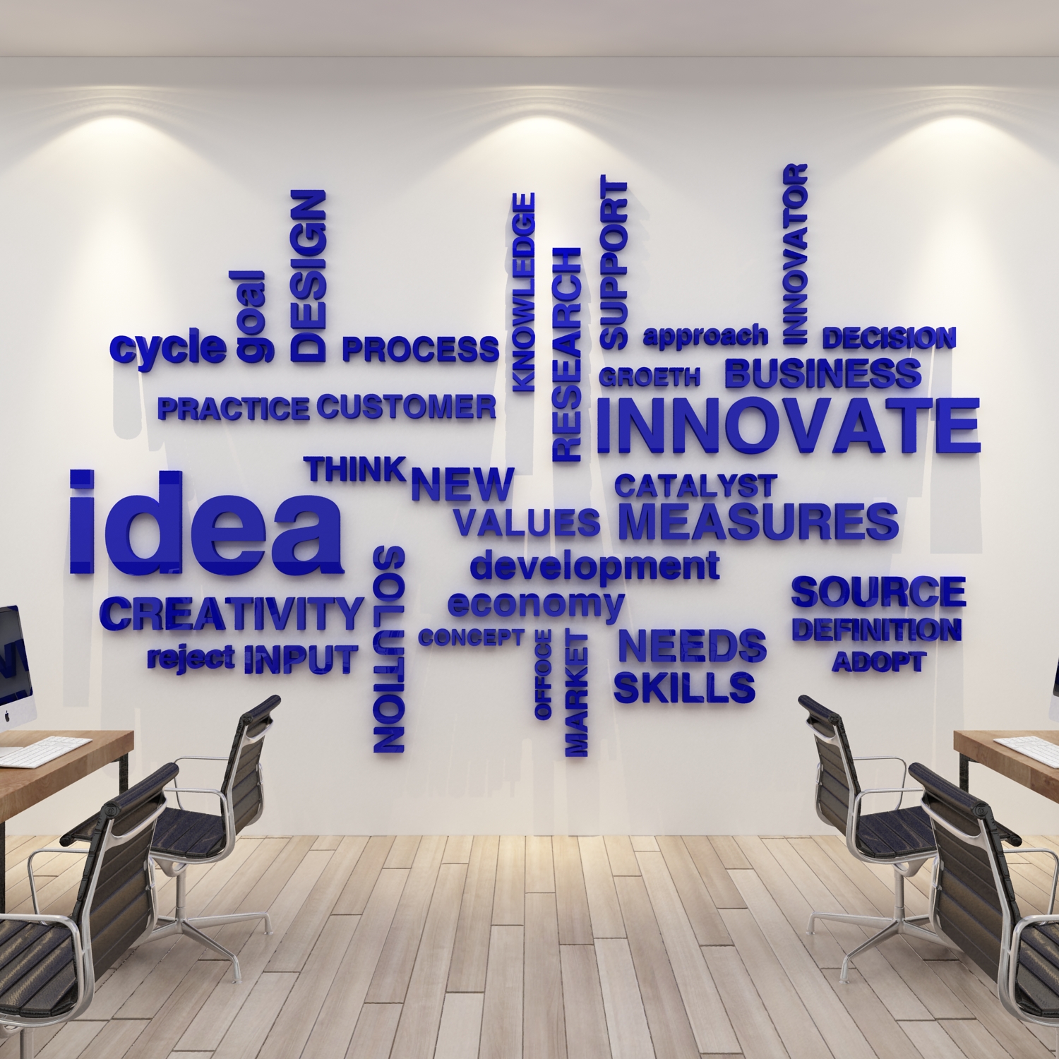 办公室装饰布置企业文化墙面贴团队工作励志标语公司会议背景英文