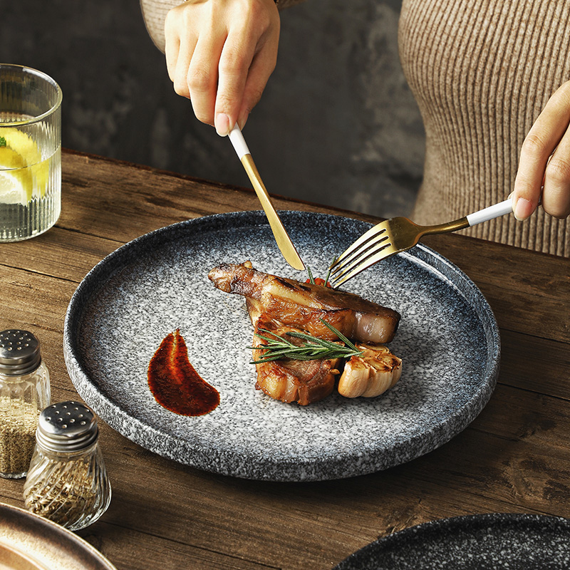 日式牛排餐盘西餐盘精致漂亮的盘子高级感早餐盘西餐餐盘大号盘子