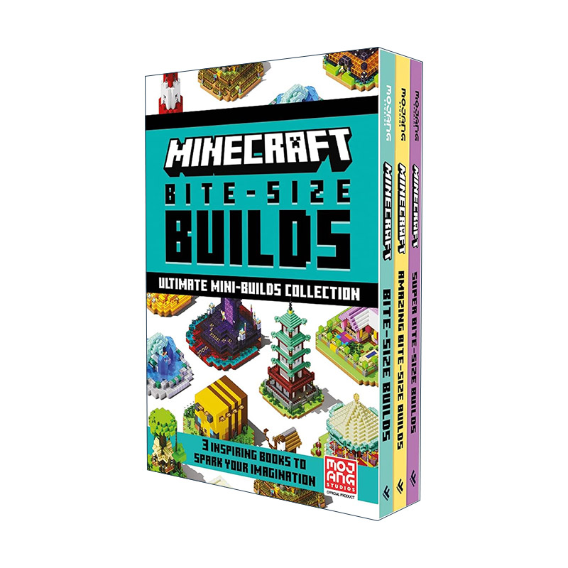 英文原版 Minecraft Bite Size Builds Slipcase 我的世界 迷你建筑指南三册套装精装 英文版 进口英语原版书籍