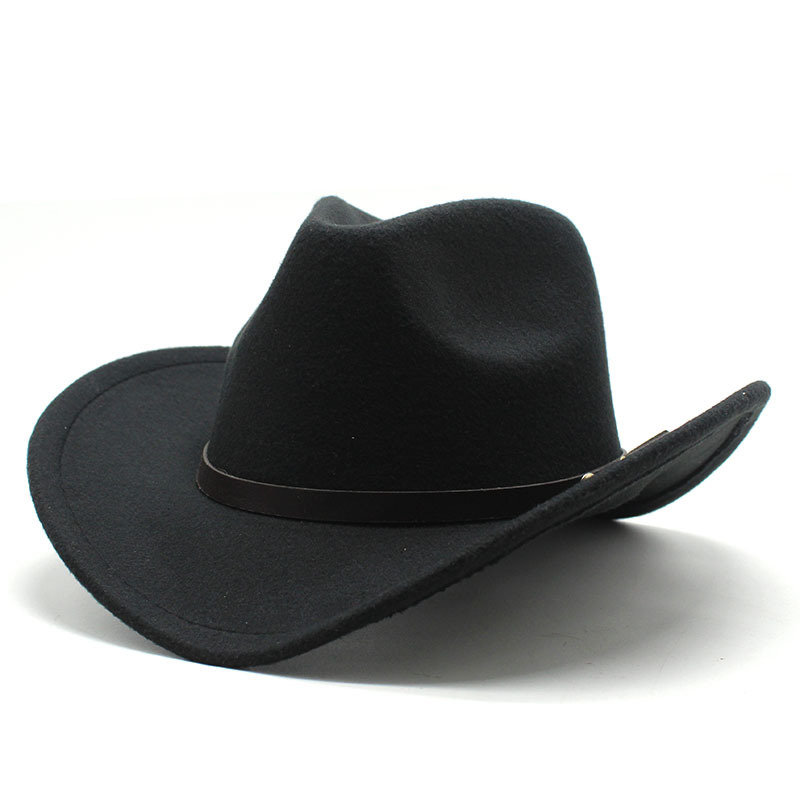 美国西部牛仔礼帽毛毡男女骑马帽卷沿爵士帽牛仔帽子 Cowboy Hat