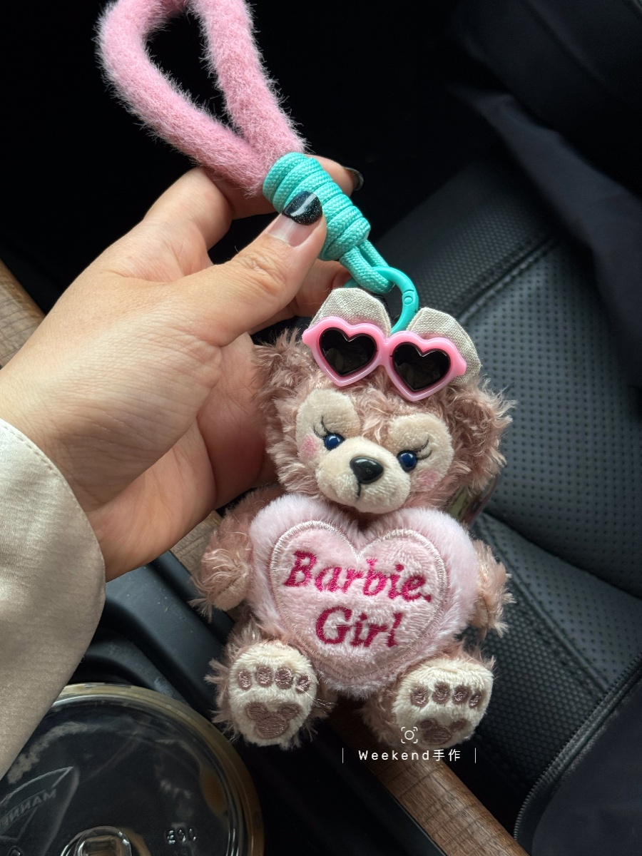 小熊包包汽车钥匙扣挂件可爱毛绒娃娃少女心送女友生日礼物