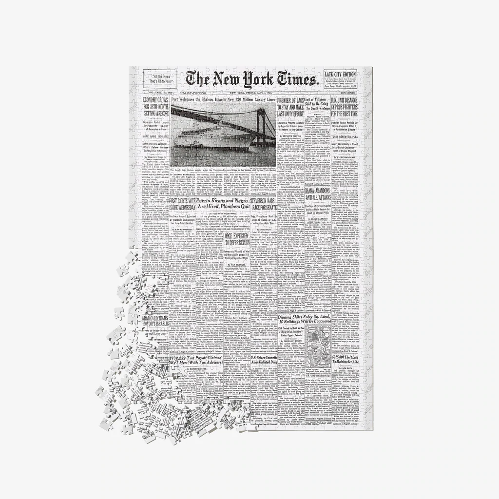 （订购）美国进口定制拼图 纽约时报封面 自选时间片数 生日礼物