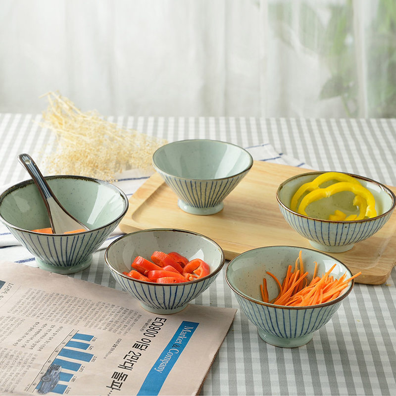 和风创意陶瓷日韩料理餐具日式简约饭碗大碗时尚色釉汤碗餐厅面碗
