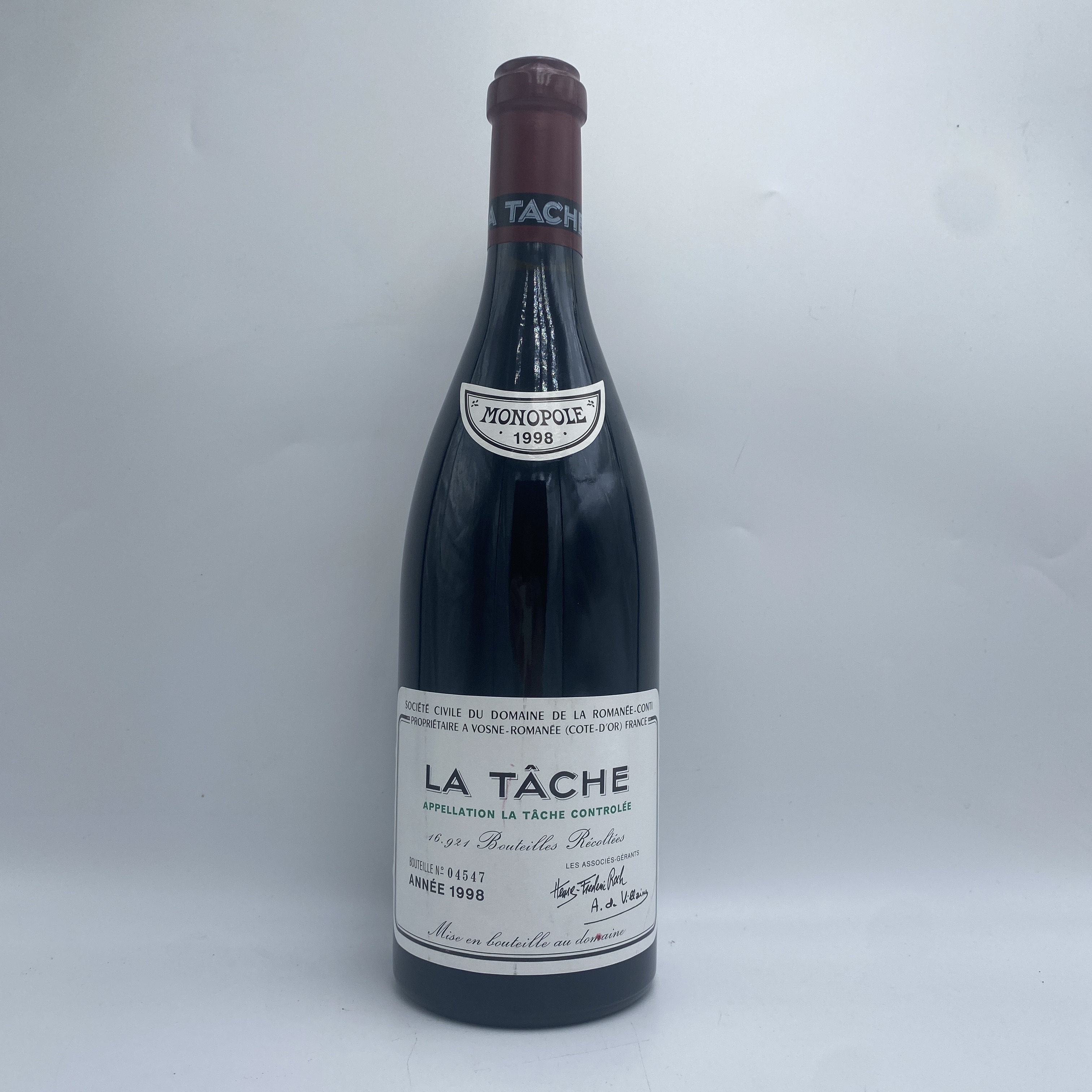 康帝系列1998年踏雪拉他希LA TACHE干红葡葡酒750ML单支装