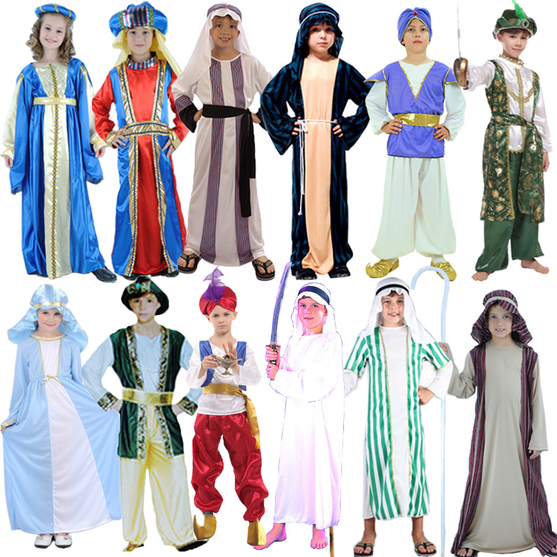 万圣节cosplay儿童阿拉伯服装豪华阿拉丁公主演出裙迪拜王子长袍