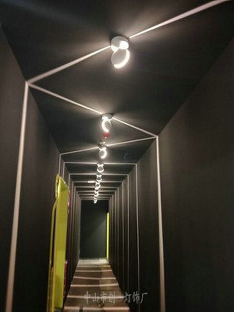 创意LED酒吧KTV酒店宾馆过道走廊入户射灯门框造型七彩变色线条灯