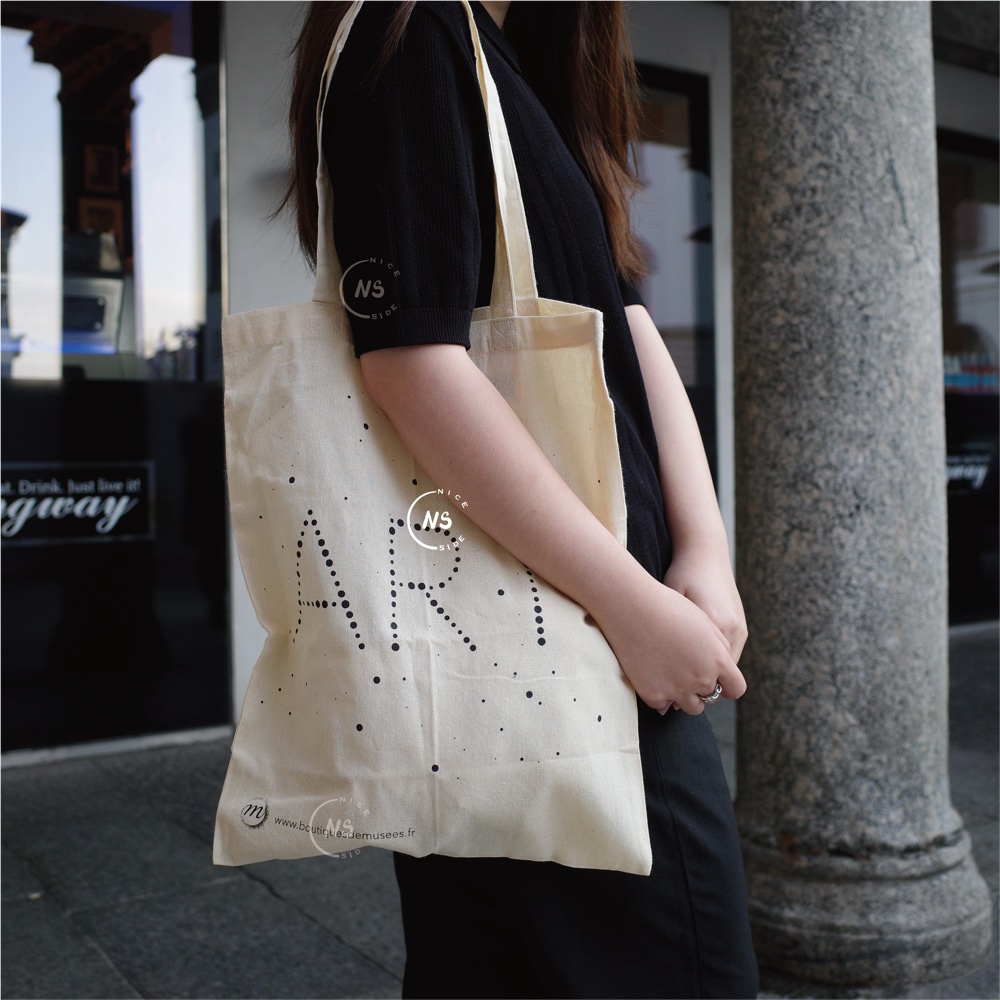 法国巴黎卢浮宫 进口博物馆周边托特包环保袋 ART 简约字母帆布包