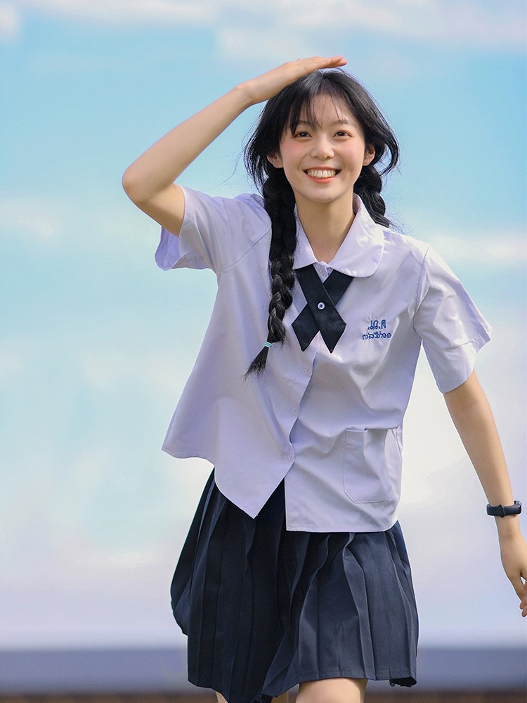 jk制服女泰国泰式校服园学院风衬衫初高中学生毕业运动会班服套装