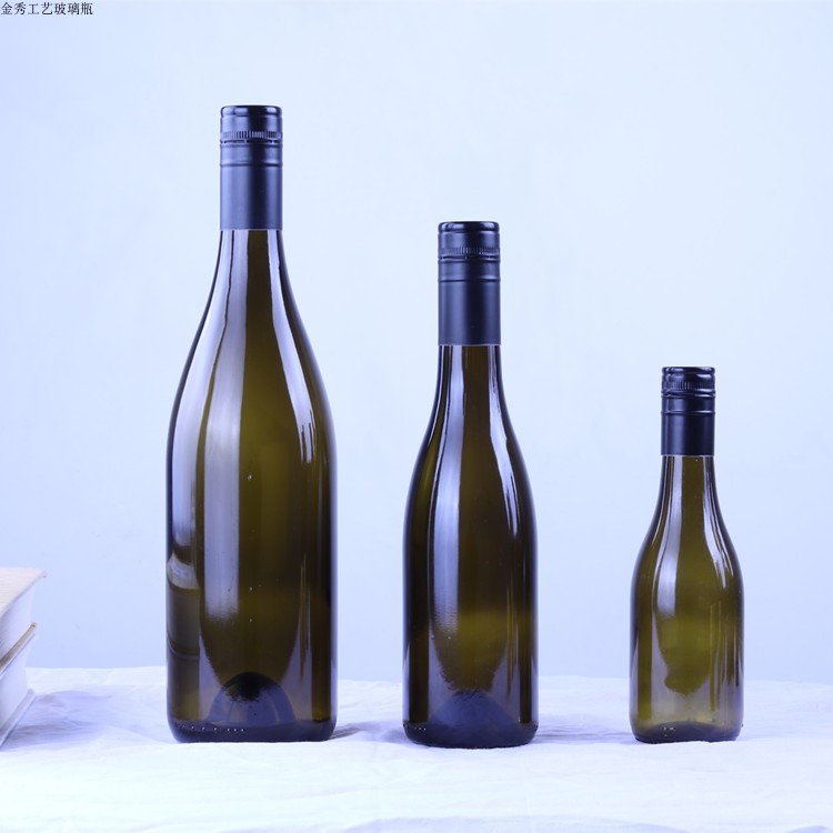 酵素瓶玻璃空瓶子葡萄酒瓶187ml饮料瓶375ml深茶色避光密封玻璃瓶