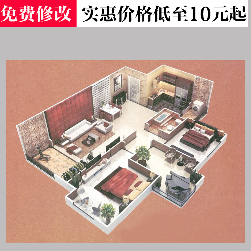 新中式厨房效果图