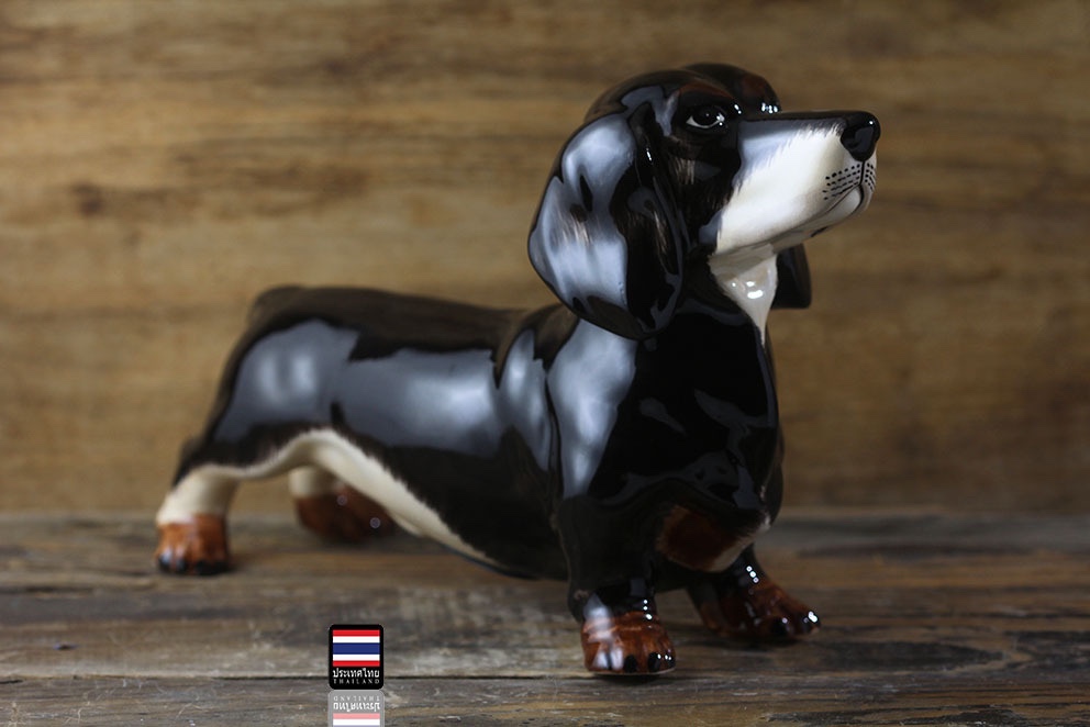 泰国新居包邮手绘3D立体动物存黑白腊肠犬狗储蓄罐家居摆件礼钱罐